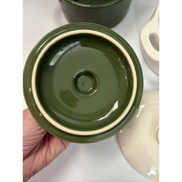 Brocc Your Body Round Ceramic Cocotte Mini Dutch Oven Green & White - Picture 5 of 9